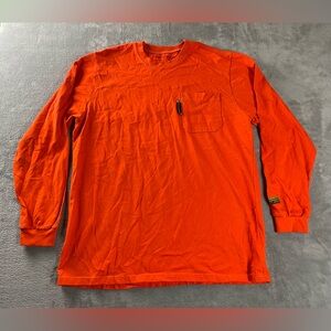 BENCHMARK FR Flame Fire Resistant Long Sleeve Pocket T Shirt Orange CAT2 Mens XL